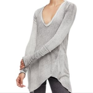 Free People We the Free Long Beach Grey Tee